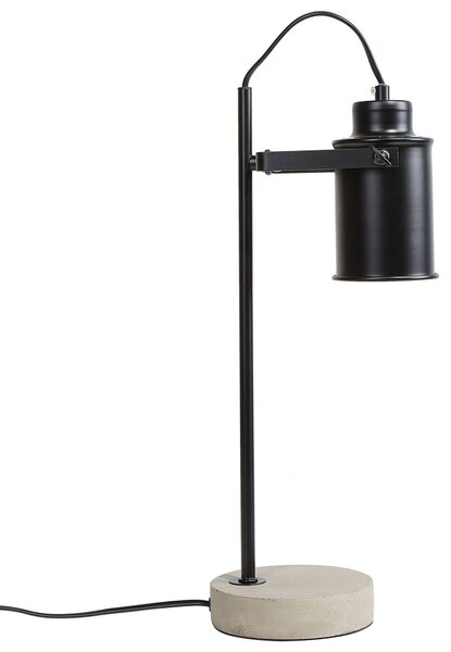 Stolná lampa čierna betónový podstavec nastaviteľné tienidlo priemyselný štýl kancelária