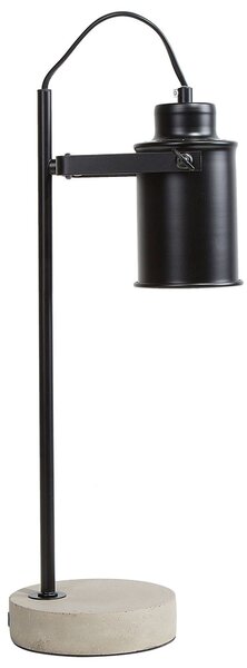 Stolná lampa čierna betónový podstavec nastaviteľné tienidlo priemyselný štýl kancelária
