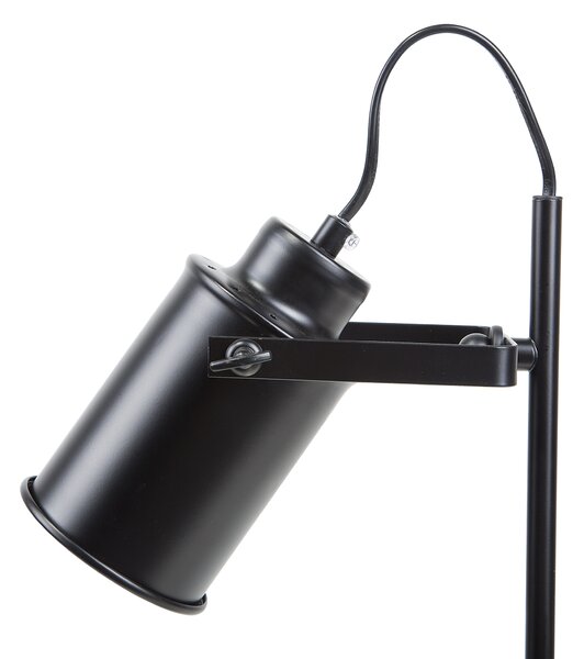 Stolná lampa čierna betónový podstavec nastaviteľné tienidlo priemyselný štýl kancelária