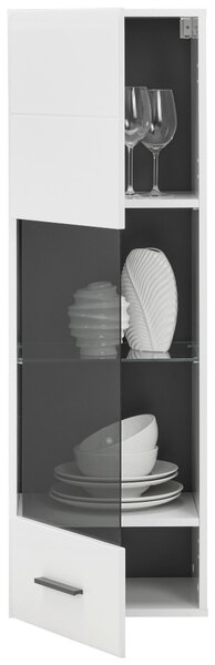 ZÁVESNÁ VITRÍNA, antracitová, biela, 40/122/35 cm Hom`in - Sklenené vitríny
