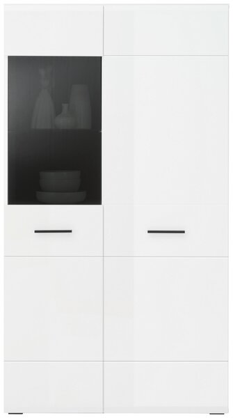 VITRÍNA, antracitová, biela, 90/164/41 cm Hom`in - Sklenené vitríny