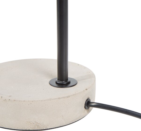 Stolná lampa čierna betónový podstavec nastaviteľné tienidlo priemyselný štýl kancelária