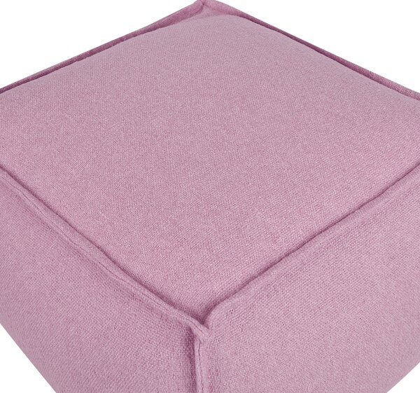 Puf ružový bavlna EPS guľôčky 50 x 50 x 30 cm štvorcový tvar podnožka taburetka moderný štýl obývačka spálňa