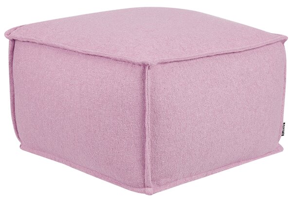 Puf ružový bavlna EPS guľôčky 50 x 50 x 30 cm štvorcový tvar podnožka taburetka moderný štýl obývačka spálňa