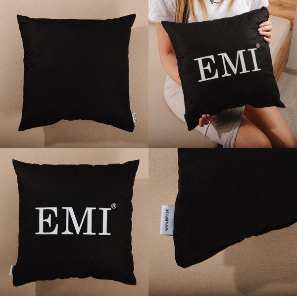 Vankúš 40x40 s potlačou čierny EMI