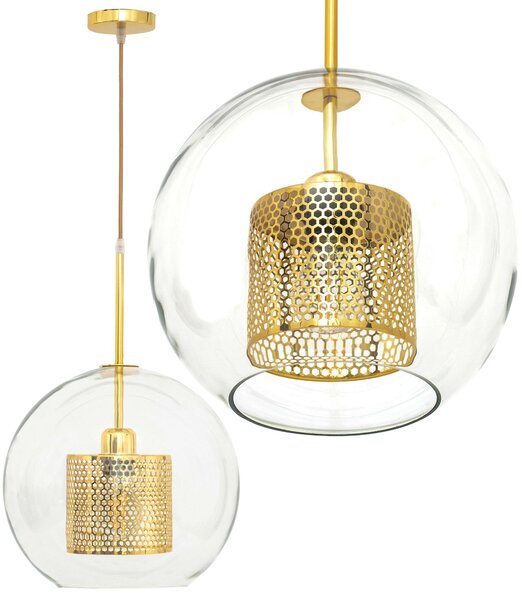 Toolight Závesná lampa Glass Gold Loft APP556-1CP 30cm