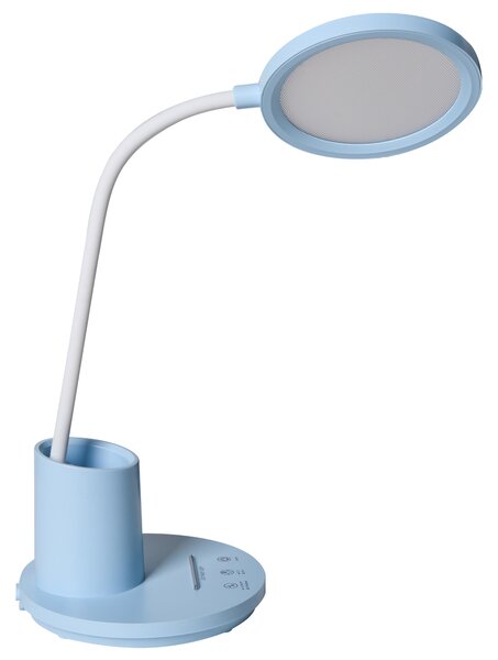 Stolná LED lampa modrá syntetický materiál 3 režimy teploty svetla so stmievačom dotyková nastaviteľná kancelária