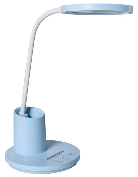 Stolná LED lampa modrá syntetický materiál 3 režimy teploty svetla so stmievačom dotyková nastaviteľná kancelária
