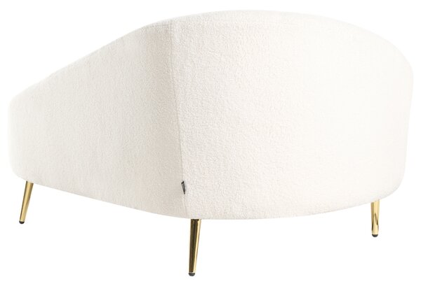 Leňoška krémová biela buklé polyester čalúnená ľavostranná zlaté nohy moderný dizajn nábytok do obývacej izby
