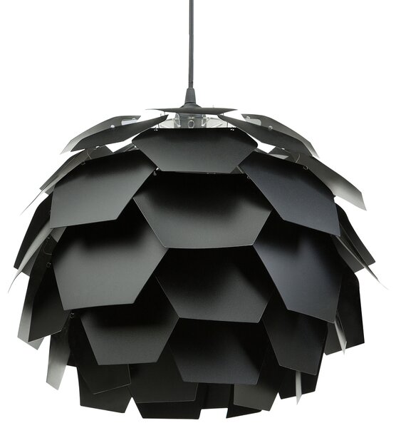 Závesná lampa čierna syntetický materiál okrúhle tienidlo tvar borovicovej šišky na strop moderný škandinávsky štýl obývačka detská izba