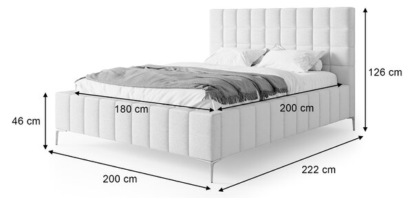 Čalúnená manželská posteľ s úložným priestorom Greid 180x200 - marhuľová