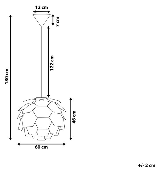 Závesná lampa čierna syntetický materiál okrúhle tienidlo tvar borovicovej šišky na strop moderný škandinávsky štýl obývačka detská izba