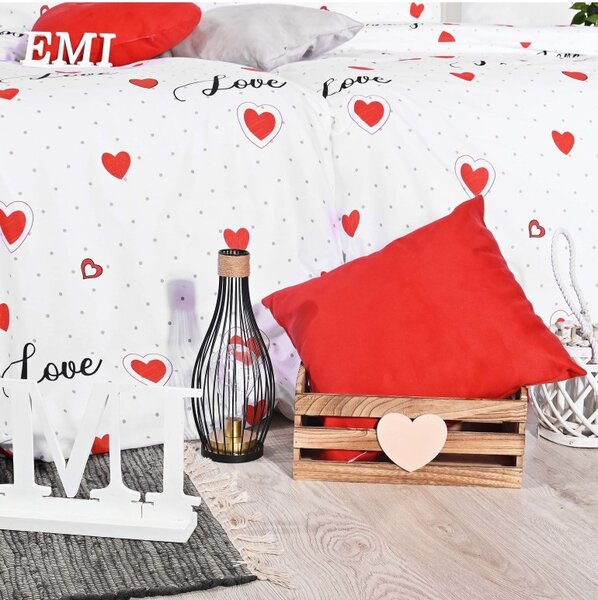 Obliečky bavlnené Love EMI, Štandardný set jednolôžko obsahuje 1x 140x200 + 1x 70x90