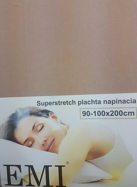 Plachta posteľná oriešková superstretch EMI, Plachta 90 (100)x200