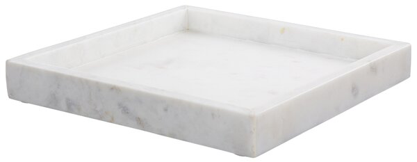 Dekoratívny podnos biely mramorový štvorcový tvar moderný štýl doplnky dekorácie