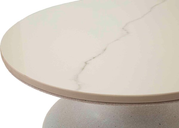 KONFERENČNÝ STOLÍK, biela, kov, keramika, 40/40/47 cm - Stolíky do obývačky, Online Only