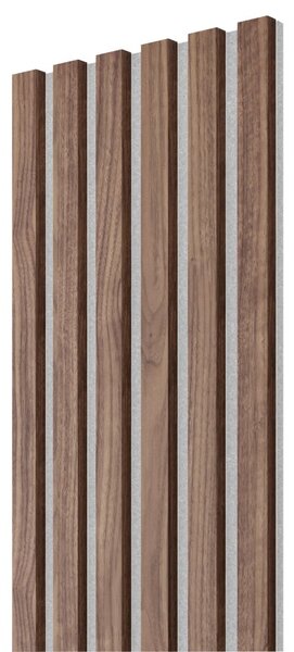 Akustický panel, dyha americký orech, sivý filc, 30x275 cm