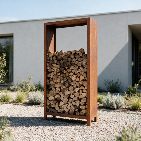 Cortenový drevník FRAME 600 × 400 × 1 800 mm