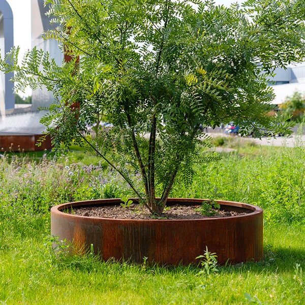 Cortenový vyvýšený záhon okrúhly Ø 800 × 400 mm