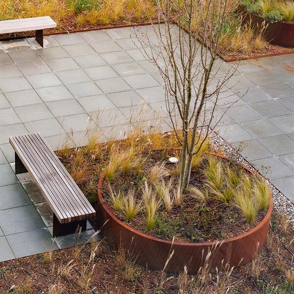 Cortenový vyvýšený záhon okrúhly Ø 800 × 400 mm