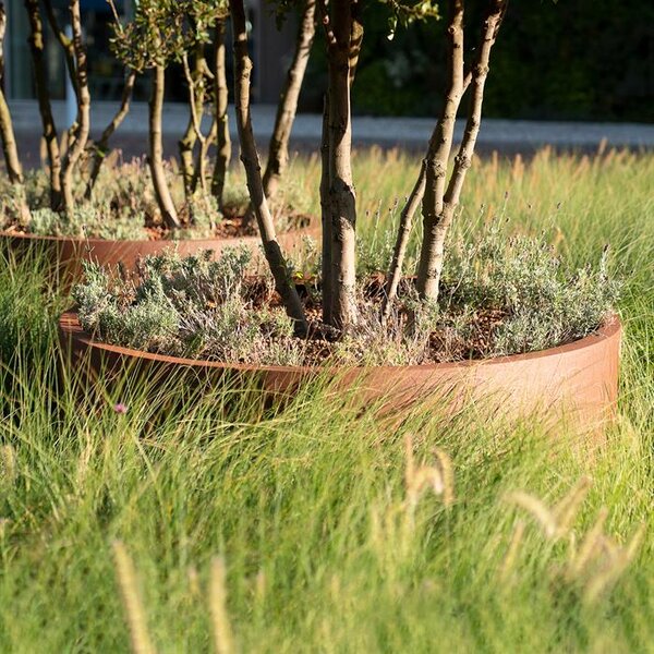 Cortenový vyvýšený záhon okrúhly Ø 800 × 400 mm