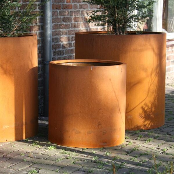 Cortenový kvetináč okrúhly s dnom Ø 500 × v 500 mm