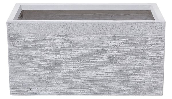 Kvetináč biely zmes hliny a vlákien 60 x 29 x 30 cm obdĺžnikový tvar moderný štýl interiér exteriér