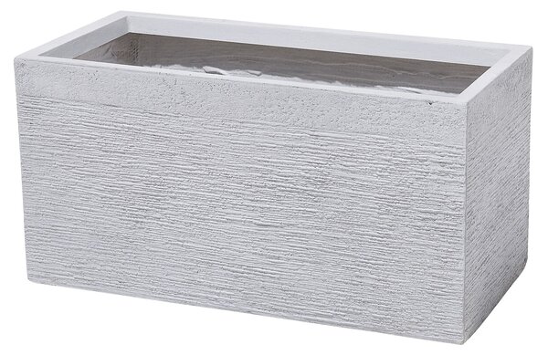 Kvetináč biely zmes hliny a vlákien 60 x 29 x 30 cm obdĺžnikový tvar moderný štýl interiér exteriér
