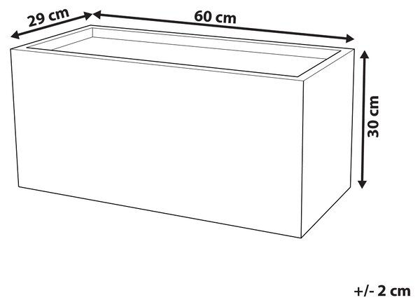 Kvetináč biely zmes hliny a vlákien 60 x 29 x 30 cm obdĺžnikový tvar moderný štýl interiér exteriér