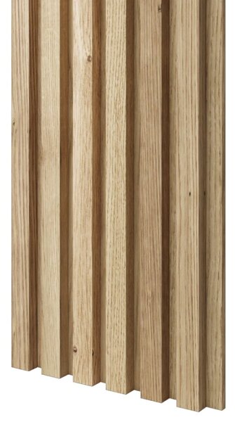 Akustický panel, podklad MDF doska, úzka lamela, celý panel – dubová dyha, 30x275 cm