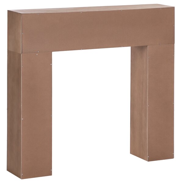 Krbová rímsa svetlé drevo MDF 110 x 23 x 100 cm krbové obloženie zdobená rebrovaná predná časť moderný japandi štýl obývacia izba