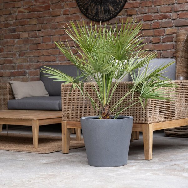 Kvetináč Bucket sivý S, ⌀ 50 cm x v 40 cm, 6,5 kg, 57l
