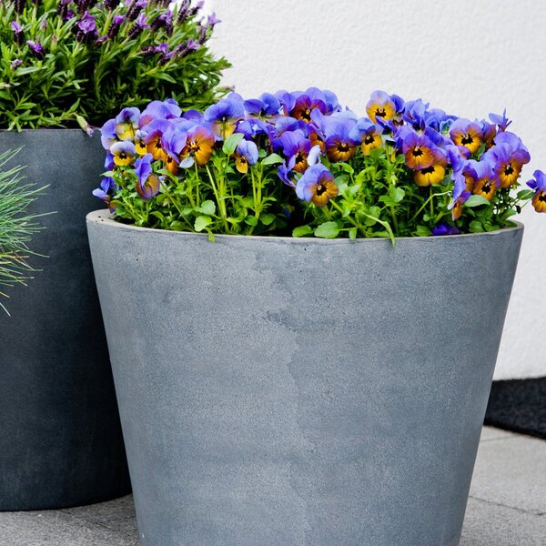 Kvetináč Bucket sivý S, ⌀ 50 cm x v 40 cm, 6,5 kg, 57l
