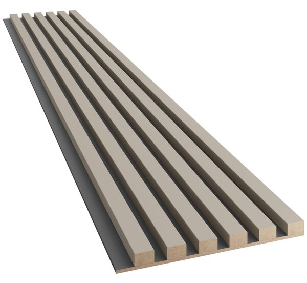 Akustický panel, podklad MDF doska, úzka lamela, pieskovo béžová, 30x275 cm