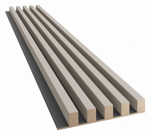 Akustický panel, podklad MDF doska, široká lamela, pieskovo béžový, 30x275 cm