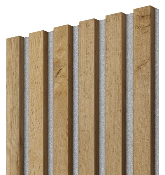 Akustický panel, Dub Wotan, sivý filc, 30x275 cm