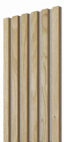 Akustický panel, dubová dyha, sivý filc, 30x275 cm