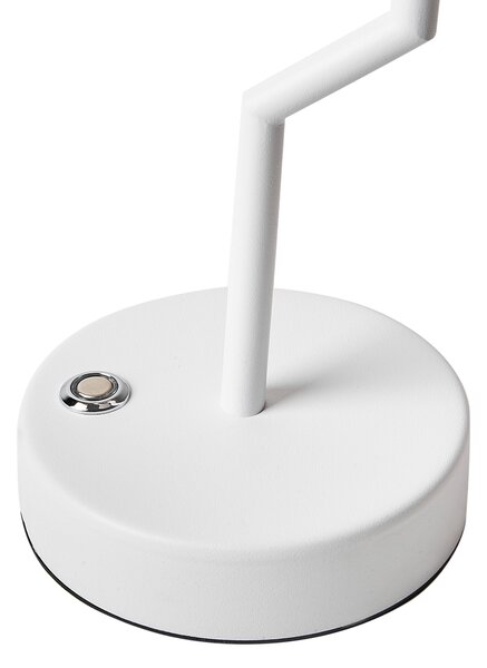 Stolná lampa biela železo hliník s dotykovým vypínačom nabíjanie cez USB kábel bezdrôtová moderný štýl interiér exteriér