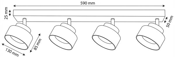 Brilagi - LED Bodové svietidlo AURA LUX 4xGX53/30W/230V čierna/dymová