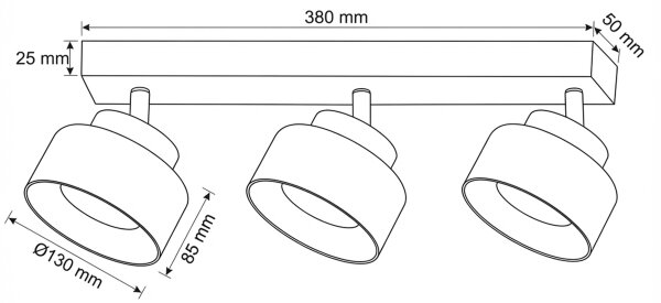 Brilagi - LED Bodové svietidlo AURA LUX 3xGX53/30W/230V čierna/dymová