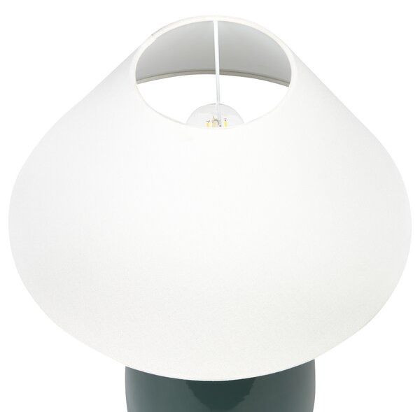 Stolná lampa zelená keramický podstavec látkové tienidlo svietidlo na nočný stolík