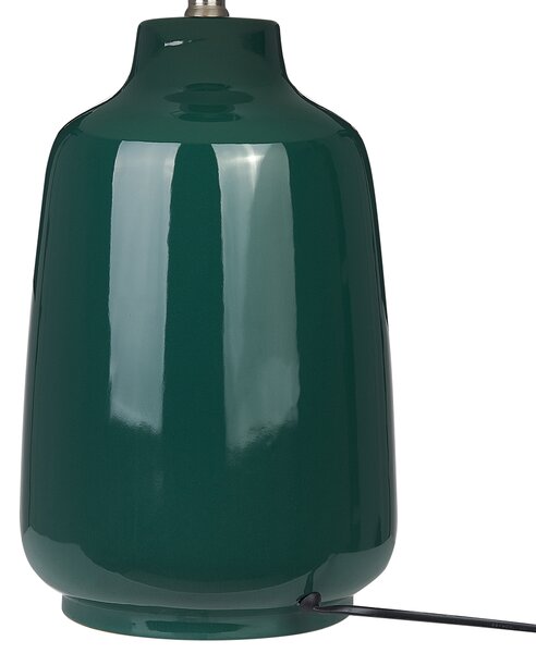 Stolná lampa zelená keramický podstavec látkové tienidlo svietidlo na nočný stolík