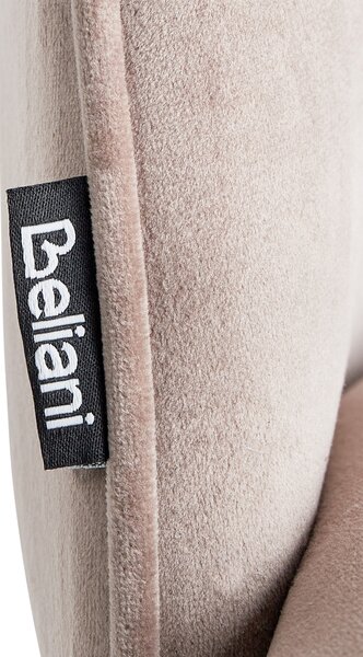 Sada 2 jedálenských stoličiek sivobéžové zamatové čalúnenie čierne nohy retro glamour
