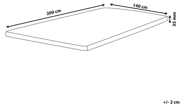 Vrchný matrac biela PU pena polyesterový poťah 140 x 200 cm topper podložka na posteľ spálňa