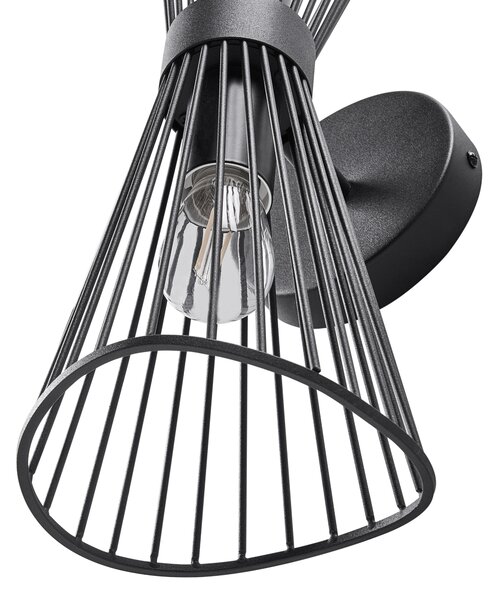 Nástenná lampa čierna kov železo LED svetlo dvojité tienidlo obývacia izba jedáleň spálňa