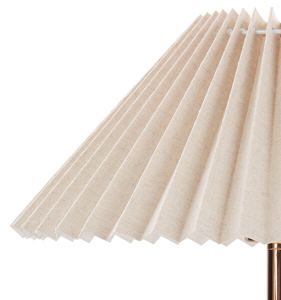 Stolná nočná lampa béžová ľanové tienidlo kovový betónový podstavec 68 cm moderný štýl obývacia izba spálňa