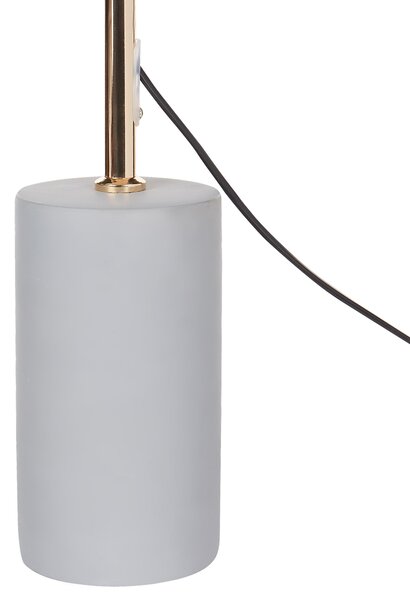 Stolná nočná lampa béžová ľanové tienidlo kovový betónový podstavec 68 cm moderný štýl obývacia izba spálňa