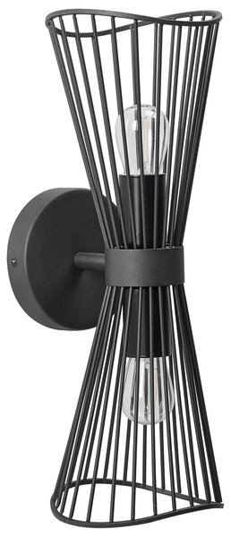 Nástenná lampa čierna kov železo LED svetlo dvojité tienidlo obývacia izba jedáleň spálňa