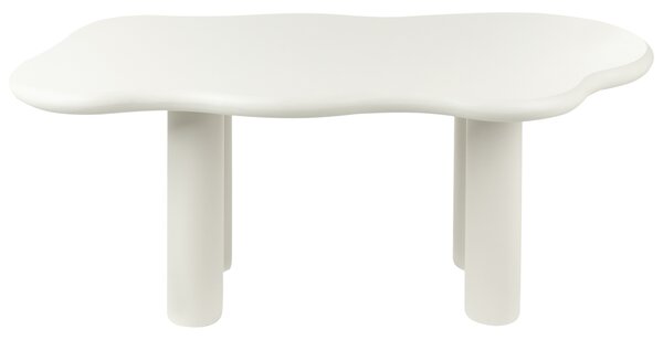 Jedálenský stôl krémová biela PVC nohy 188 x 94 x 74 cm MDF vrchná doska nepravidelný tvar moderný minimalistický štýl jedáleň