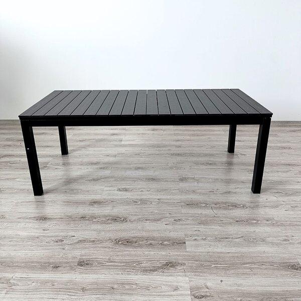 Rozkladací hliníkový záhradný stôl VIVERE | antracit 90 x 200-260 cm